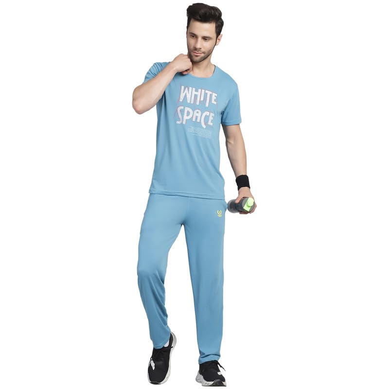 Image of VIMAL JONNEY White Cotton Printed CO-ORD Set Tracksuit for Men-T PRT 23 WHT D10 WHT. 02-P