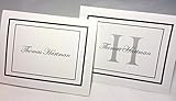 50 Personalized Note Cards with Initial Plus Full Name. Set of 50 with Matching Envelopes. Two Styles to Choose from. Folding Cards, Blank Inside. Optnl Return Address Labels