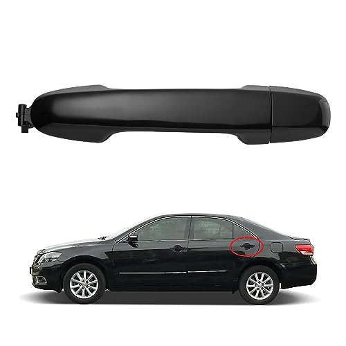 Image of Exterior Door Handle for Toyota Camry 2012 2013 2014 2015 2016 2017, for Rear Left Driver or Right Passenger Side Door, Black