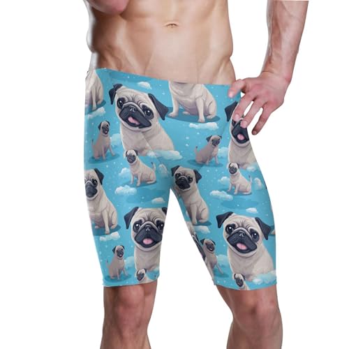 Dog Puppy Pug Animal Cute Swim Jammers Swimsuit for Men B0402804