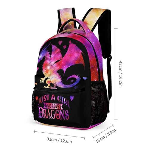 Dragon Backpack with Lunch Box & Pencil Case, 16 Inch Cute Dragon Bookbag for Kids Girls Boys School, School Backpack for Students Children, Lightweight, Large Capacity2