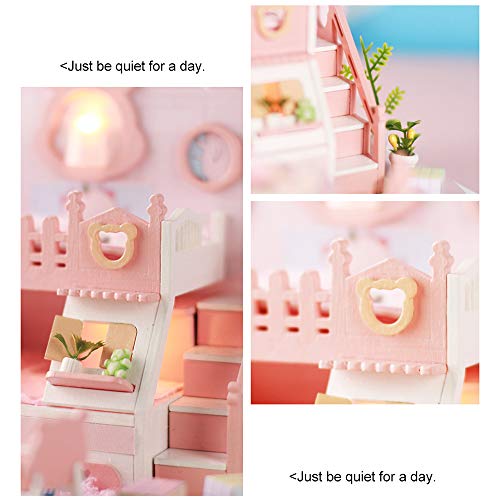 Miaoqian Montar DIY Casa de Bonecas Brinquedo Miniatura De Madeira Kit Casa de Bonecas Brinquedos co