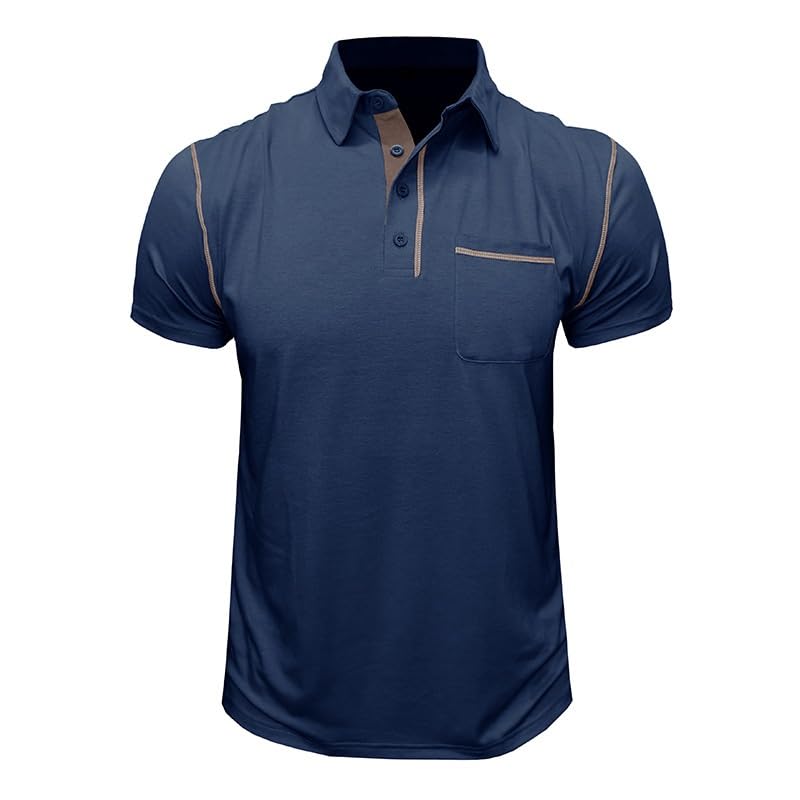 T-shirt polo en coton homme décontracté et respirant à revers