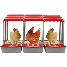 Bacocoo Chicken Nesting Boxes, 3 Hole Nesting Box for Chicken Coop, Rolling Egg Collection and Protection Nesting Boxes for Farms, Chicken Houses, Backyards. Red