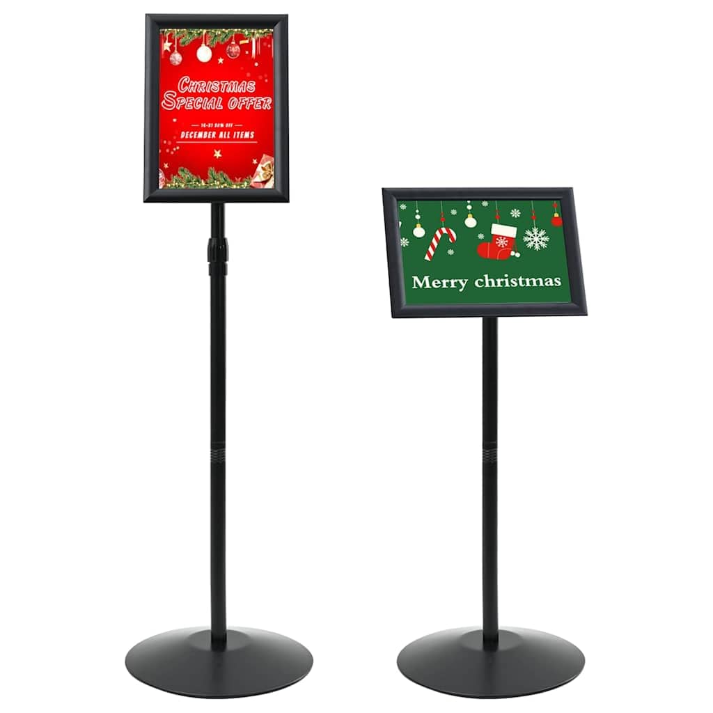 Podest Plakatständer A4 für Werbung, höhenverstellbarer Schildhalter aus Aluminium und Stahl, Flexibler Kundenstopper für Büro und Einzelhandel, Silber