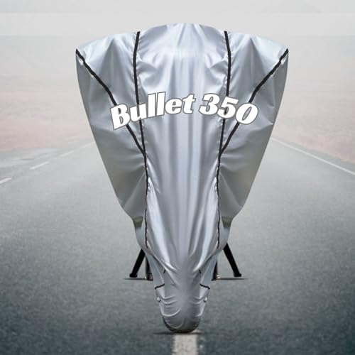 Image of Motorcycle Bike Body Cover for Outdoor Use - Heavy Fabric Water Resistant Two Wheeler Cover with UV, Dust & Rain Protection Compatible for Bullet 350