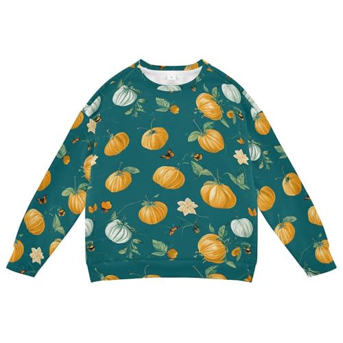 JUNZAN Fresh Gooseberry Fruit Teal Big Girls Hoodie Sweatshirt Crewneck Sweatshirt With Hoodie Party 4T