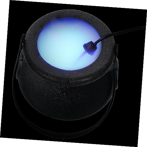 Ciieeo 1Set Halloween LED Fogger with Witch Cauldron Mist Maker Atmosphere Light for Halloween Props Garden Home Decoration US Plug