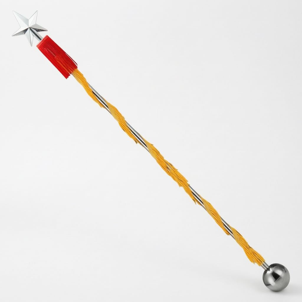 ## 4. Direction pour Ensembles Instrumentaux Construction en Acier Inoxydable Résistant à la Poignée Ergonomique Adaptée aux Répétitions Quotidiennes Spectacles, Blanc, 130 cm