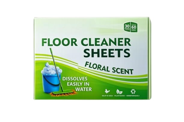 Floor Cleaner Sheets, Floral Scent, 60 Dissolvable Cleaning Sheets, Plant-Based Floor Cleaning Solution, Quick Dissolving Mop Cleaner, Biodegradable & Eco-Friendly, Suitable for Tiles, Marble-image-21