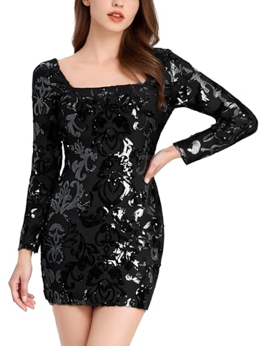 Amazon.com: Black Sequin Dress Mini Bodycon Party Dress Teens Girls HOCO Dress  Short Homecoming Dresses Fall Sparkly Long Sleeve Prom Dresses Dance  Backless HOCO Dresses with Sleeves Black XS : Clothing, Shoes
