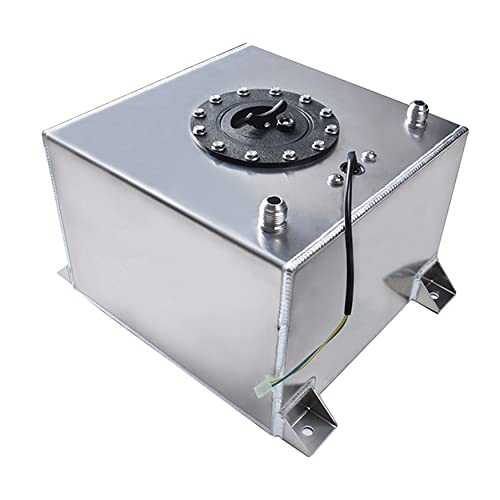 5 Gallon Fuel Cell Gas Tank Aluminum Polished Race Street Drift Strip Fuel Cell Tank with Level Sender Silver
