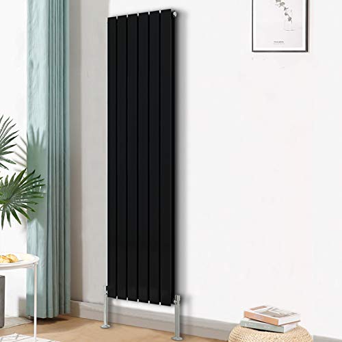Blümme Vertical Double Flat Panel Designer Radiator Bathroom Heater Central Heating Radiators 1600 x 408mm Black