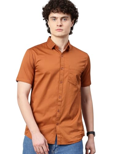 Image of Majestic Man Slim Fit Pure Cotton Half Sleeve Solid Casual Shirt