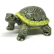Ceramic Land Tortoise Turtle Figurine Hand Painted Porcelain Miniatures Garden Decor Collectibles