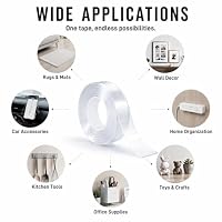 Nano Tape Double Sided Heavy Duty 1/2''×10Ft Removable Washable No Residue — image 5