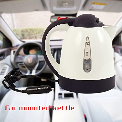 Car Kettle Electric Kettle Camping 12V 1000Ml Coffee Maker Water Boiler Portable Travel Car Truck Kettle Hot Water Heater Bottle For Tea Coffee Making Cigarette Lighter Heating Cup, 150W #TOP1