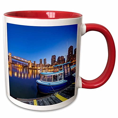 3dRose Canada, British Columbia, Vancouver, False 15oz Two-Tone Red Mug