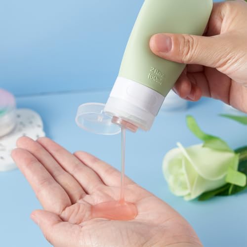 Image of INSFIT Travel Bottles for Toiletries, TSA Approved 3oz Travel Size Containers, BPA Free Leak Proof Squeezable Silicone Tubes for Shampoo Conditioner Lotion Body Wash with Labels