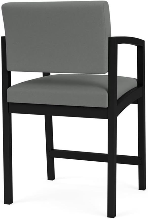 Lenox Steel Reception Waiting Room Hip Chair/Black Steel/Light Gray