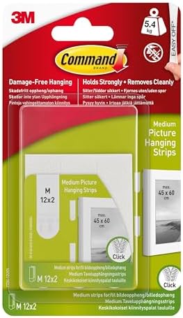 Command 3M Large Picture Hanging Strips, 4 Pairs Wall Hooks For Up To 7 Kg Photo Frames 1000x1000