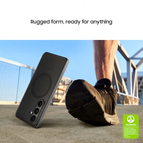 Image of Samsung Galaxy S26 Rugged Magnet Phone Case, Scratch Resistant, Raised Edges, Comfortable Safe Grip, Black