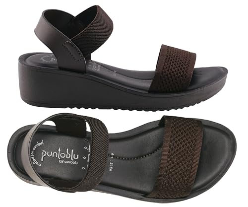 Image of puntoblu Cushion Comfort Platform Heel Sandals for Women | Comfortable Padded Footbed | Breathable Mesh | Slingback Closure | Anti-Skid & Durable Mid Heel Sandal for Girls