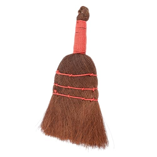 FOMIYES Portable Hand Duster Short Handle Broom Palm Fiber for Home Office Car Dust Removal