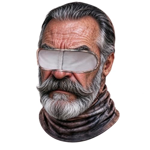 Old Man Ski Mask Winter Funny 3D Printed Full Face Realistic Face Balaclava | Ski Mask,3D Old Man Balaclava With Realistic Wrinkles, Cosplay Costume Full Head & Neck Coverage Black,One Size - image 1