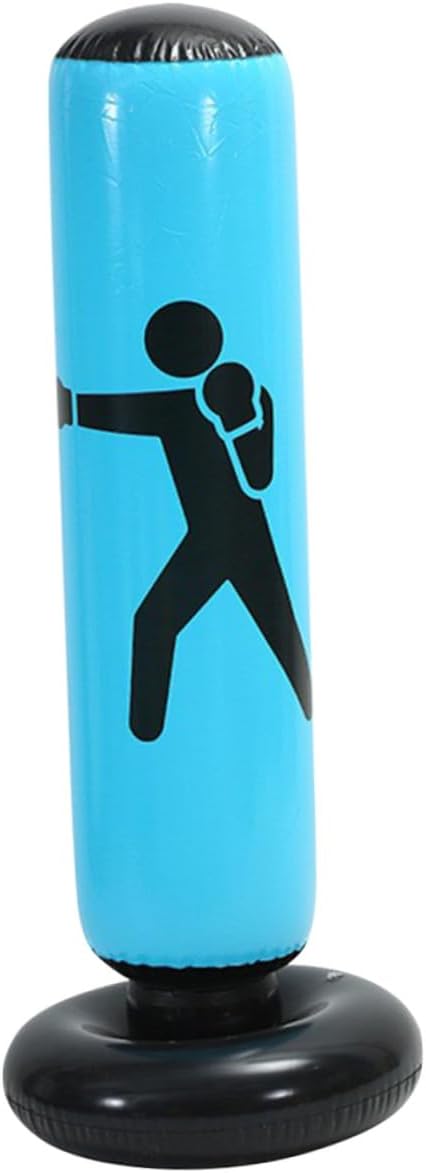 Wakauto Inflatable Punching Bag Tumbler Exercise Boxing Column Thickened Freestanding Punching Bag Stand for Adults and Home Gym Training Equipment