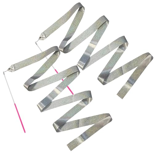 Original Cup 2 Cintas de Gimnasia Plateadas para Niños y Adultos | Cinta de 2 Metros para Danza, Gimnasia Rítmica, Circo, Ejercicios de Suelo, Competición | Accesorios de Bailarina | Aerobik®