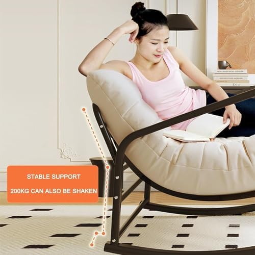 Patio Leisure Rocking Chairs，Outdoor Patio Rocking Chair, Rocker Chairs with Padded Cushion, Indoor & Outdoor, Rocker Recliner Chair for Living Room, Nursery Room, Front Porch, Garden, Backy