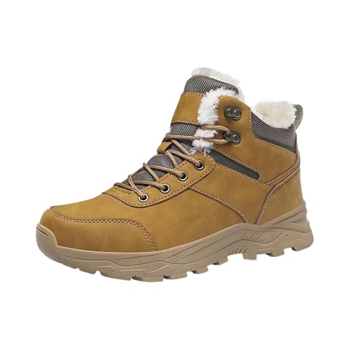 Botas de senderismo para hombre, ligeras, botas de invierno para hombre, forradas cálidas, botas de nieve, antideslizantes, altas, zapatos de senderismo al aire libre, zapatos de invierno para