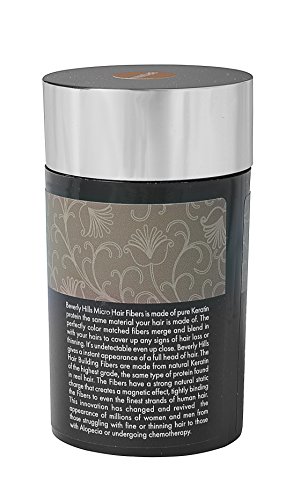 Hair Building Keratin Fibers - Conceal Hair Loss, Add Thickness and Body, and Thicken Thinning Roots - for Men and Women by Beverly Hills (Brown)