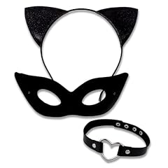 Black Set 01 (Cat Ears + Eye Mask + Collar)