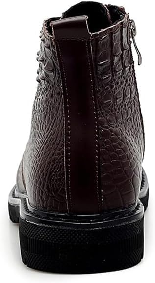 Shoes Men's Retro Side Zipper Lace-up Short Boots Comfortable High-top Round-toe Oxford Shoes for Travel Shopping Driving Men Flat Heel Casual Shoes