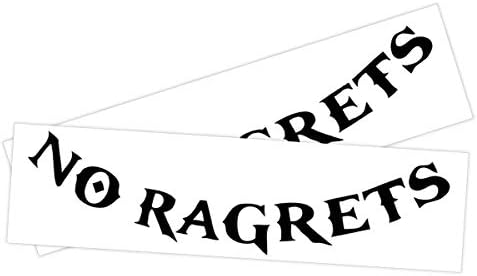 No Ragrets (2-Pack) Temporary Tattoos | Halloween Costume | Skin Safe