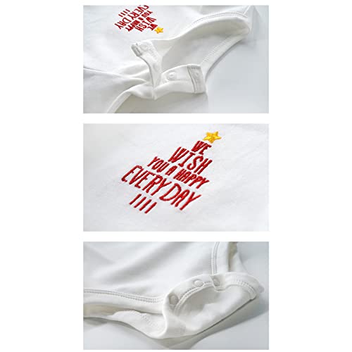 MAMIMAKA Pasgeboren Kerstcadeau Katoen Baby Jongen Meisje 3-Stuk Lange Mouw bodysuits Baby Kerst Outfits set - Afbeelding 4