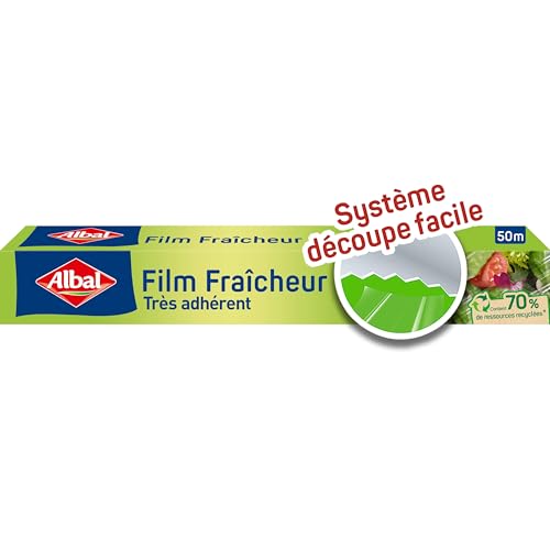 Albal - Albal - Film Fraicheur 50m - Film étirable - Préserve la fraicheur des aliments - Adhérent - 70% de ressources recyclées
