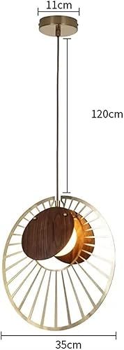 Miniatura 8 de Arte de madera de granja, decoración retro, ajustable, lámpara colgante de disco hueco, rústico, para cocina, isla de comedor, sala de estar,