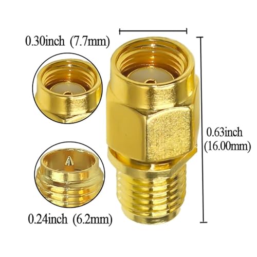 Image of TUOLNK 2PCS SMA Coax Connector Gender Changers, Female to RP-SMA Male Coaxial Adapter, Low Loss Coax Cable for Radio Antenna, Audio
