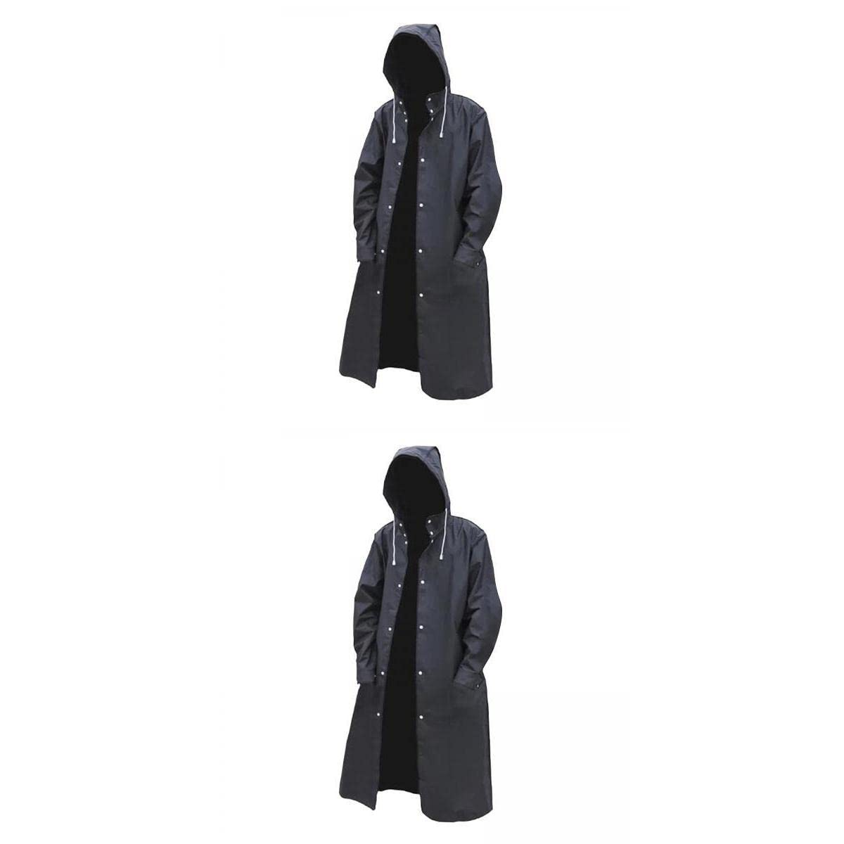 ™ 2x Raincoat EVA Womens Mens Poncho with Hood Knee Length Adult Rainwear | Coats & Jackets | Mens Clothing-image-8