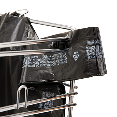 Platree Large Plain Black (400 Count) Embossed T-Shirt Bag, 12 Inch X 7 Inch X 22 Inch, 17 Mic, Black Bags With Handled, Bulk, Grocery, Retail, Heavy Duty #TOP5