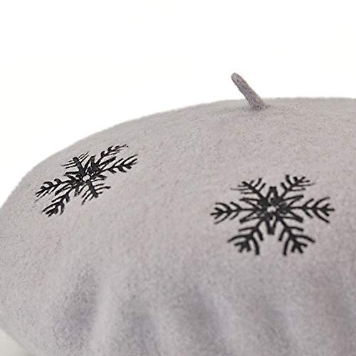 Béret Broderie Flocon de Neige de Noël : Le Cadeau d'Hiver Idéal - 3
