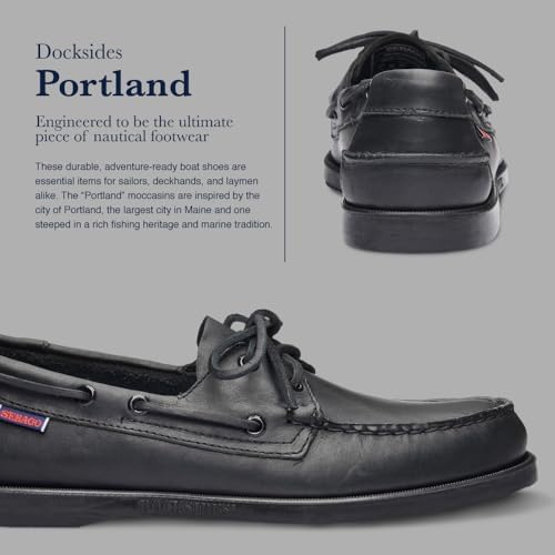 Sebago Portland Waxed Boat Shoes - Handsewn Waxed Leather