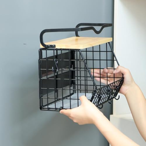 Estante magnético para nevera con 4 ganchos móviles y cesta organizadora de cocina 5