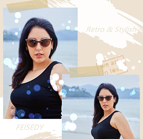 FEISEDY Classic Cateye Polarized Sunglasses for Women 100% UV Protection B25123