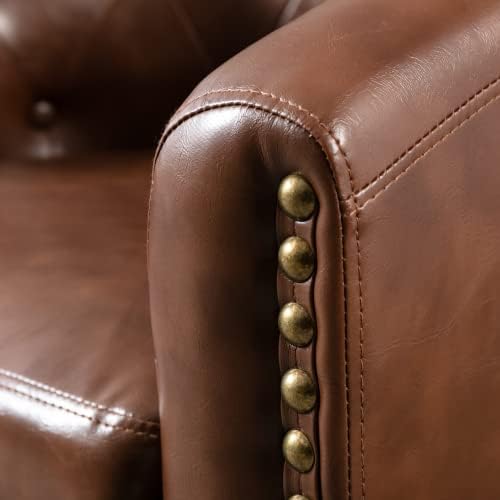 Dark Brown Waiting Room Chairs Office Guest Chair Modern Upholstered Sofa Reading Seat Club Chair Side Chair for Reception Meeting Conference and Waiting Room Side Office Home 24“D x 28.3”W x 27.5”H