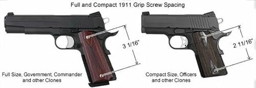 1911 Premium Gun Grips Compatible Replacement for Colt Kimber RIA S&W Clones Pewter Finish Aluminum Skulls - Thumbnail 6
