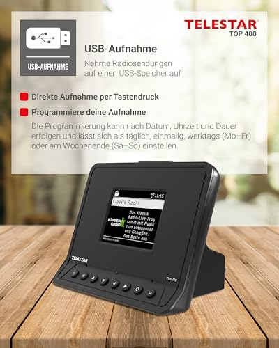 TELESTAR TOP 400 – HiFi-Adapter (Adapter zum Nachrüsten von Internetradio, DAB+, Streamingdiensten, Bluetooth Audio-Streaming, USB-Aufnahme) – Schwarz – Bild 7